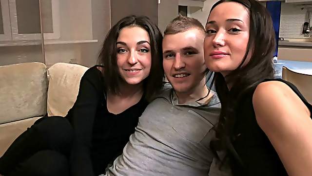 Two sexy coed have a hot threesome with their professor