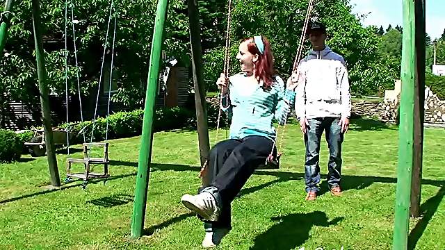 A daring couple heads to the park and fucks in public
