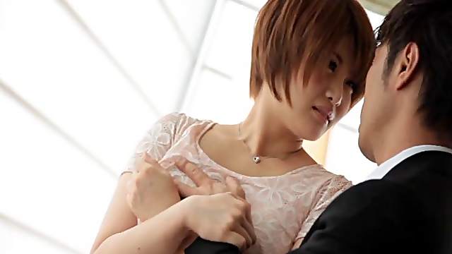 Lingerie-clad Asian slut with a curvy body enjoying a hardcore cowgirl style fuck