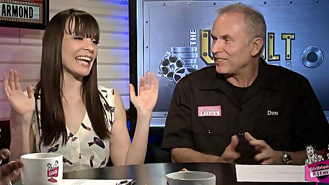 Newly wed lesbians take up an interview session in a very interesting show