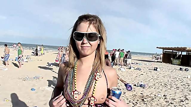 Sex crazed amateur cowgirls go wild in a saucy beach party