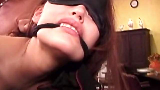 Blindfolded sub worships the cock and asshole of her master