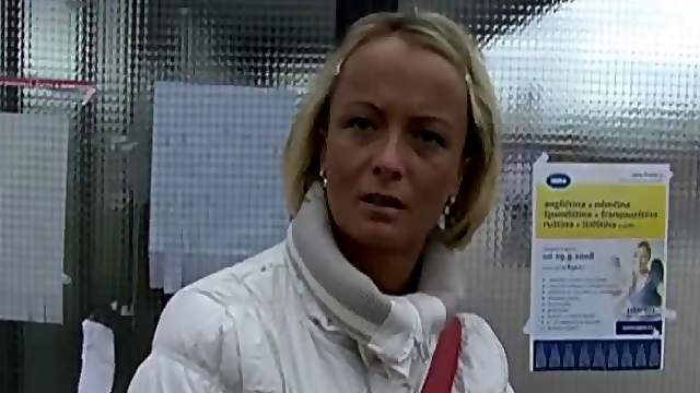 Hot Amateur Euro Blonde MILF Gives a Blowjob and a Titty Fuck in Public