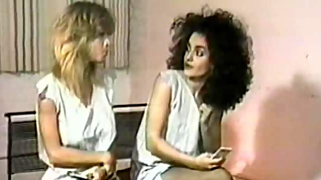 Big haired lesbians from the 80s wrestling and eating pussy