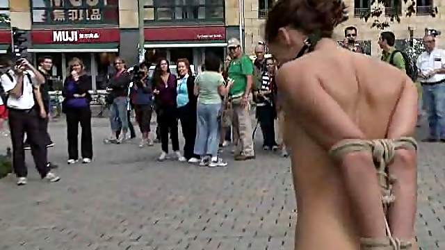 Submissive Brunette Gets BDSM Action And Fucked In Public