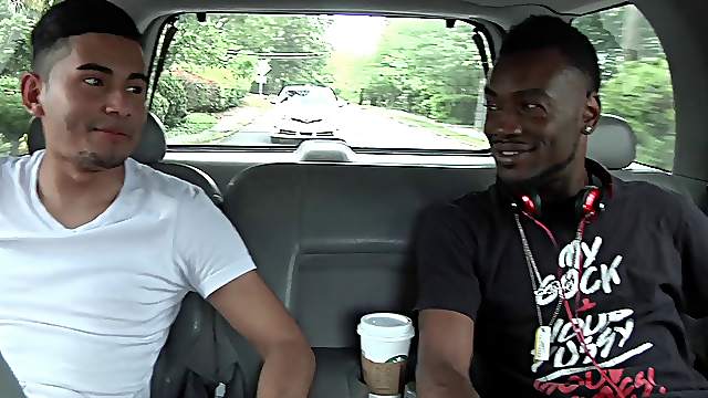 Gay blokes enjoy a hardcore interracial ass drilling action
