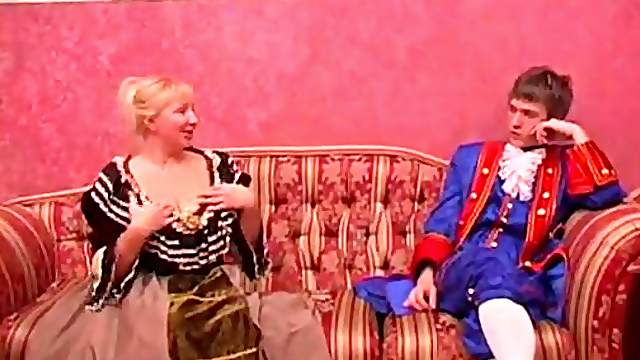 Dazzling cougar enjoys having her tight pussy drilled on the couch