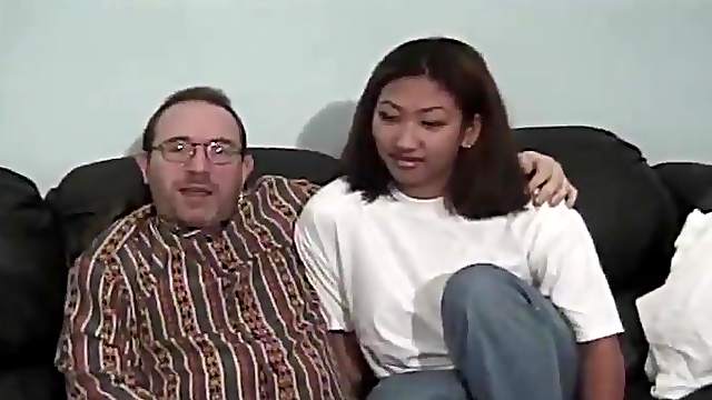 Dick loving Asian bitch enjoys sucking white cocks
