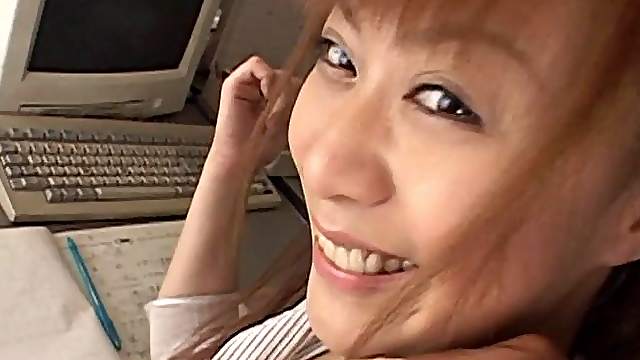 Asian office lady Hina Aizawa gets banged with a pussy toy