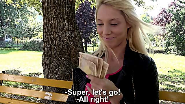 French girl makes some extra cash by giving up that tight pussy