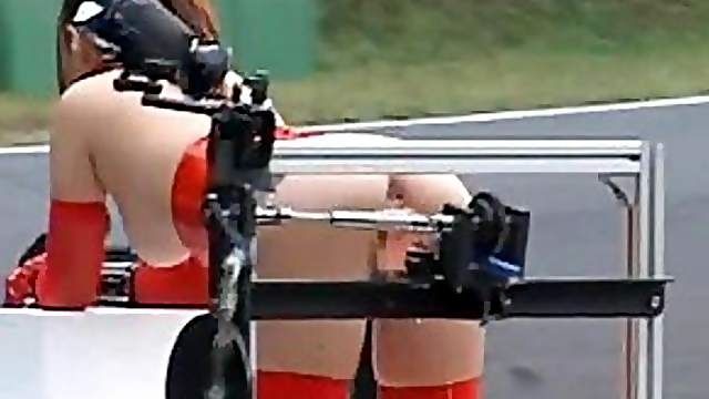 Maria Ozawa is fucked in her pussy with a machine dildo