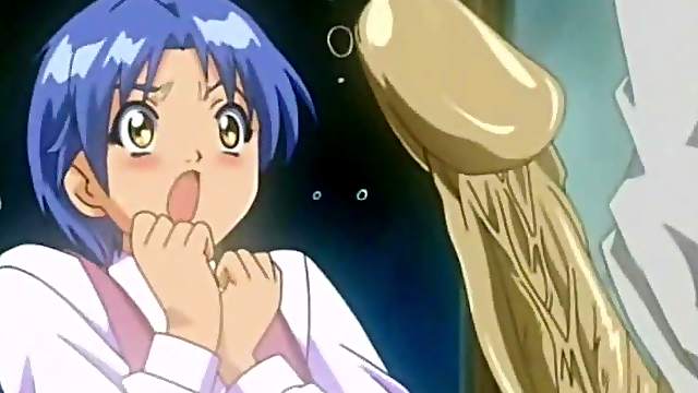 Coed anime gets surprised bigcock