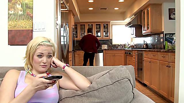 Watching the television isn't as interesting as riding the dick!