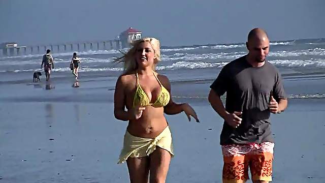 Dayna working out at the beach before getting banged hardcore