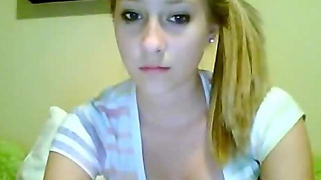 Girl Blondie Masturbates to Webcam in an Amateur Video