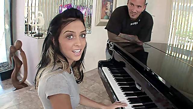 Naughty chick decided to ride on a cock instead of playing a piano