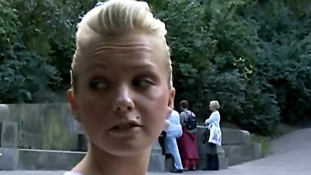 Fucking A Hot Blonde Girl's Shaved Pussy In Public