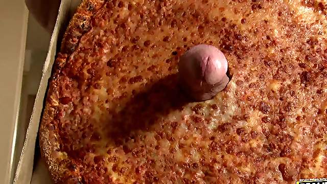 Hungry Brunette Khloe Kush Orders a Salami Flavored Pizza