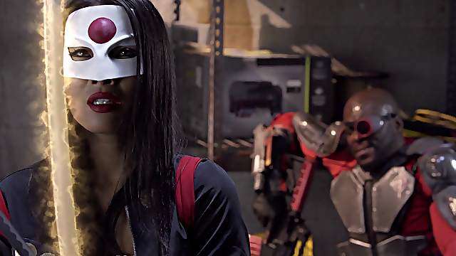 Asian superhero Asa Akira spreads legs for the massive black dick