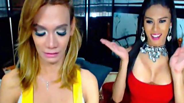 Sexy Amateur Shemale Duo Masturbate Hard