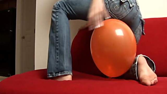 Addison Plays With A Balloon In Amateur Scene