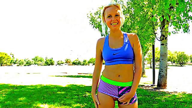 Megan gets a kick out of revealing her hot body in public