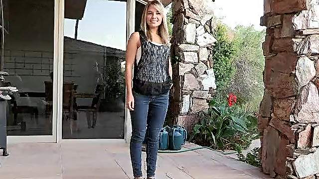 Beautiful Blonde Teen Getting Naked Outdoors