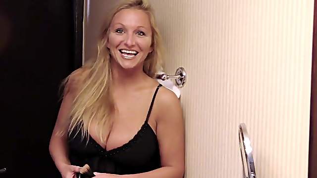 Stunning blonde Alyson spreads her legs for a hot sex session