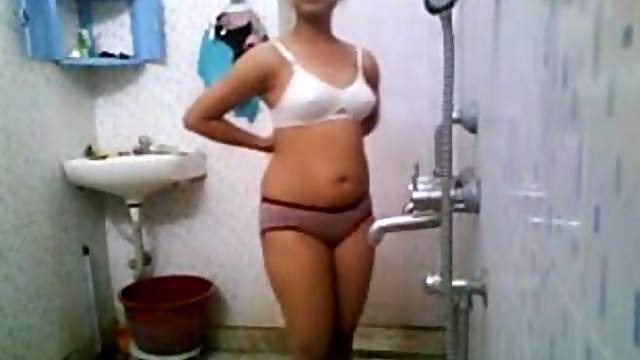 Desi showering