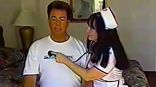 Kinky mature nurse gets frisky with a fellow's boner