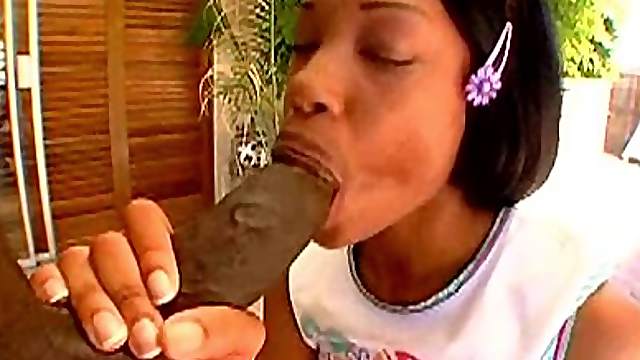 Cutie Andreena putting a thick cock deep down her slippery throat