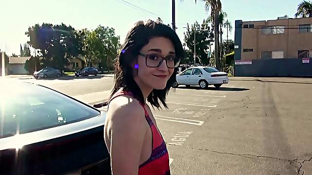 Ivy Aura is a geeky brunette who loves sucking on a dick