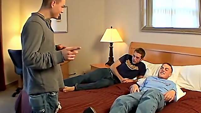 Hot twinks enjoy steamy blowjob session and wanking cocks