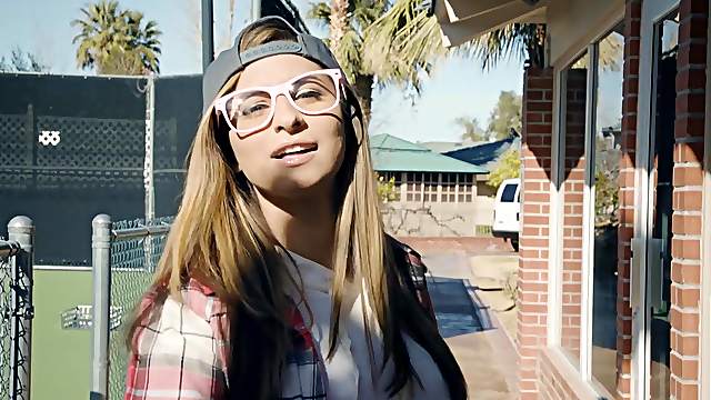 Nerdy blonde Nina North loves experimenting and perfecting her skills