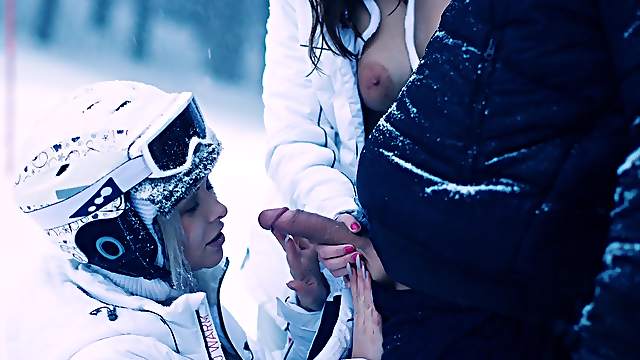 Antonia Sainz and Nikky Dream seduce a man for a shag