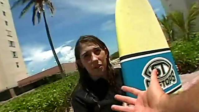 Hot Scene With A Surfer Hottie In The Back Of the Bang Bus