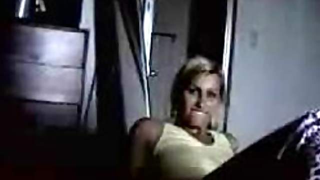 Blonde babe in the dark toy inserting action here