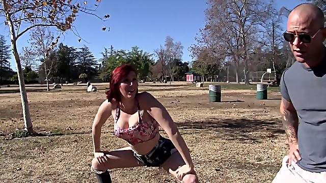 Lauren Phillips is a stunning redhead in need of a cock ride