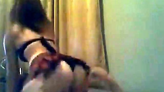 CFNM Blonde GF riding cock on webcam