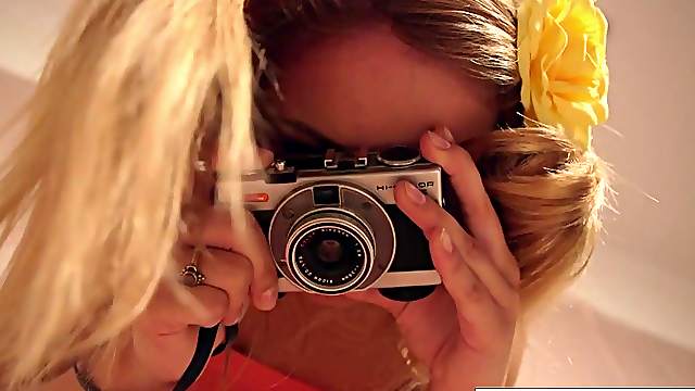 Lovely blondie and brunette kiss each other and masturbate with sex toys