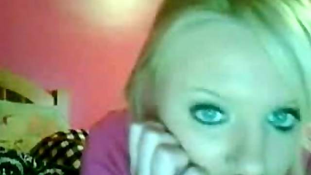 Naughty Blonde Flashes her Big Tits On A Webcam Video