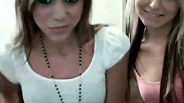Naughty Teens Shows Their Pink Pussies In A Webcam Video
