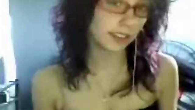 Sexy Brunette Plays With Her Natural Tits In Webcam Clip