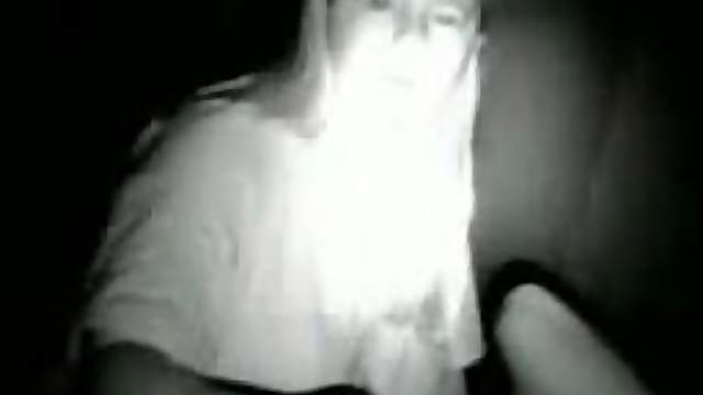 Night vision of hot babe in wild action here