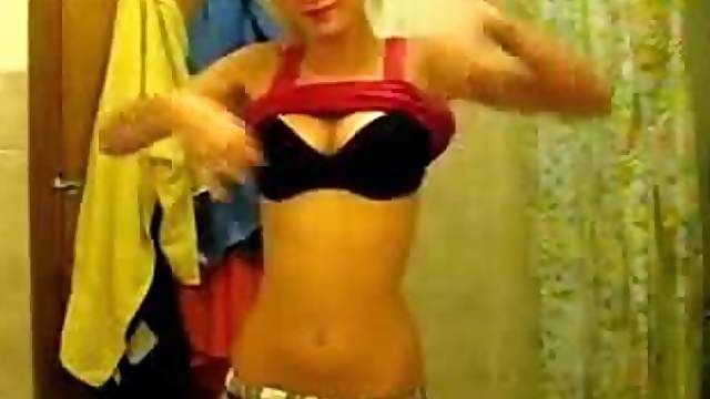 Stunning blonde with nice tits showing off here