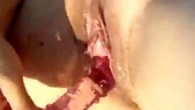 Hot white chick has a wild toy insertion right here