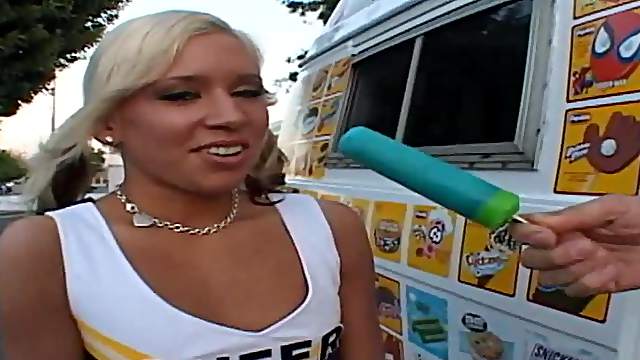 Kacey Jordan is a cheerleader who often stops by the ice cream truck