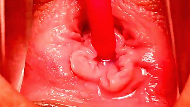 Open wide with a speculum and inscert a toy.