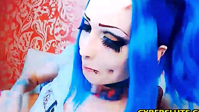 Full Piercing And Tattoo Emo Babe