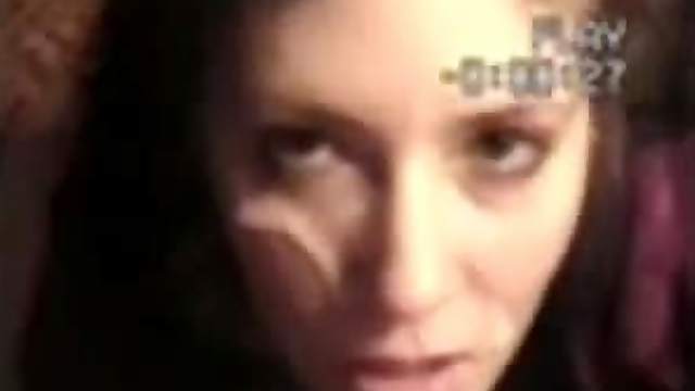 Cute brunette teen blowjob with cum on her face